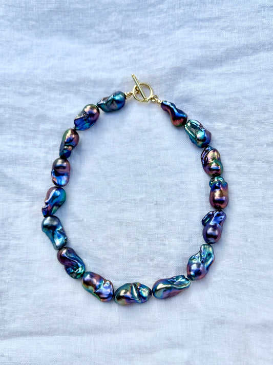 Peacock Baroque Pearl Necklace