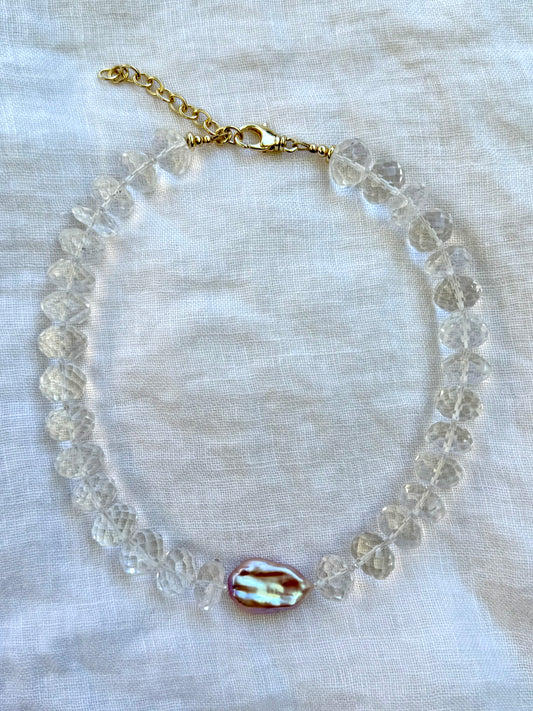 The Jess Necklace - Pink Pearl