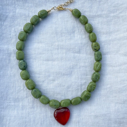The Frances Necklace - Jade Nugget