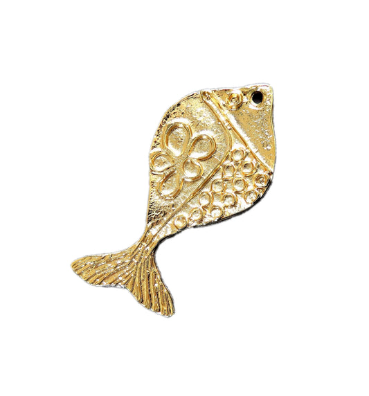 Large Flower Fish Charm