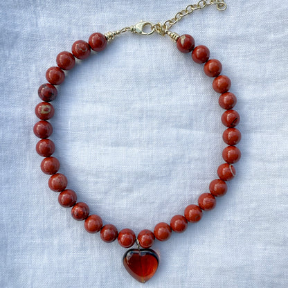 The Frances Necklace - Red Jasper